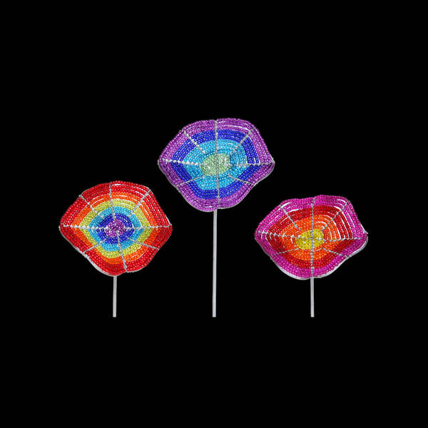 Beadworx Wavy Flower Pot Stake Set of 3