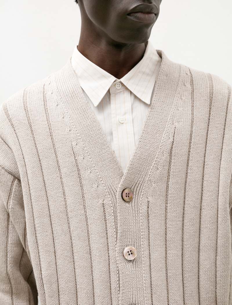 Ernie Palo Wide Rib Knit Cardigan | Garmentory