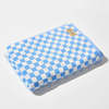 House Of Nunu Bath Towel - Sky Blue Checks - Thumbnail 1