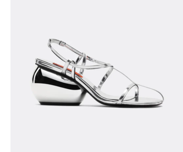 SIMON MILLER/Sandals/US 7/Leather/BLU/Chunky Heel/Giant Sle