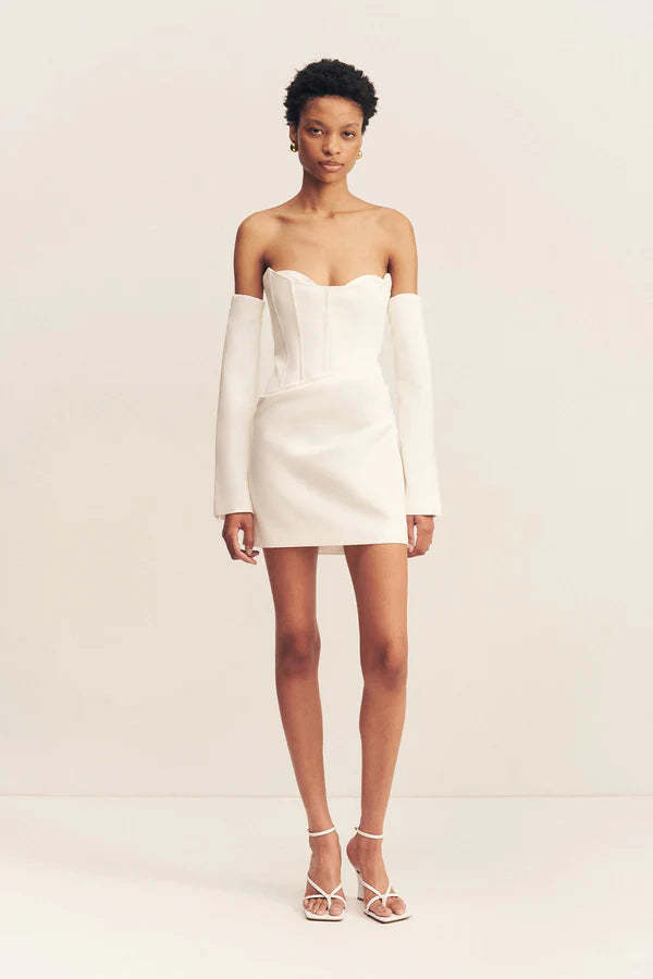 shona mini dress Shona Joy Nora Asymmetrical Long Sleeve Mini Dress