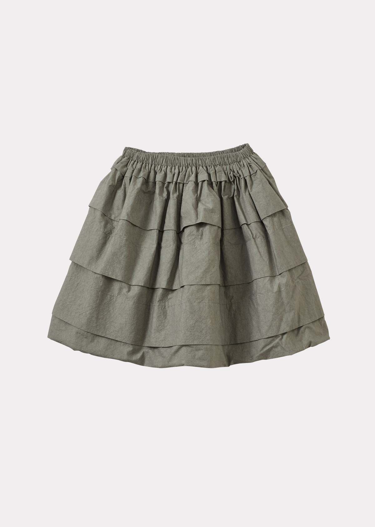 Caramel Anais Girl's Crushed Japanese Cotton Skirt - Grey / Green - Image 2 of 4