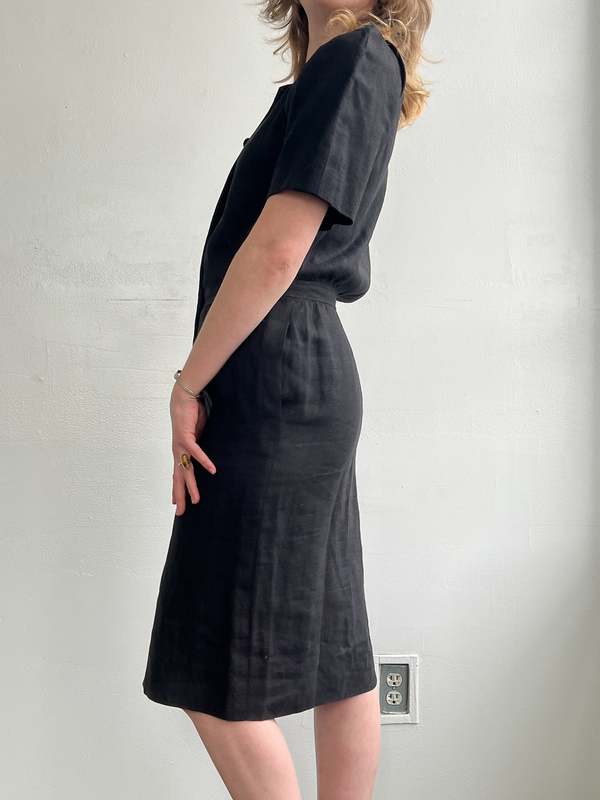 Valentino Linen Dress - Black