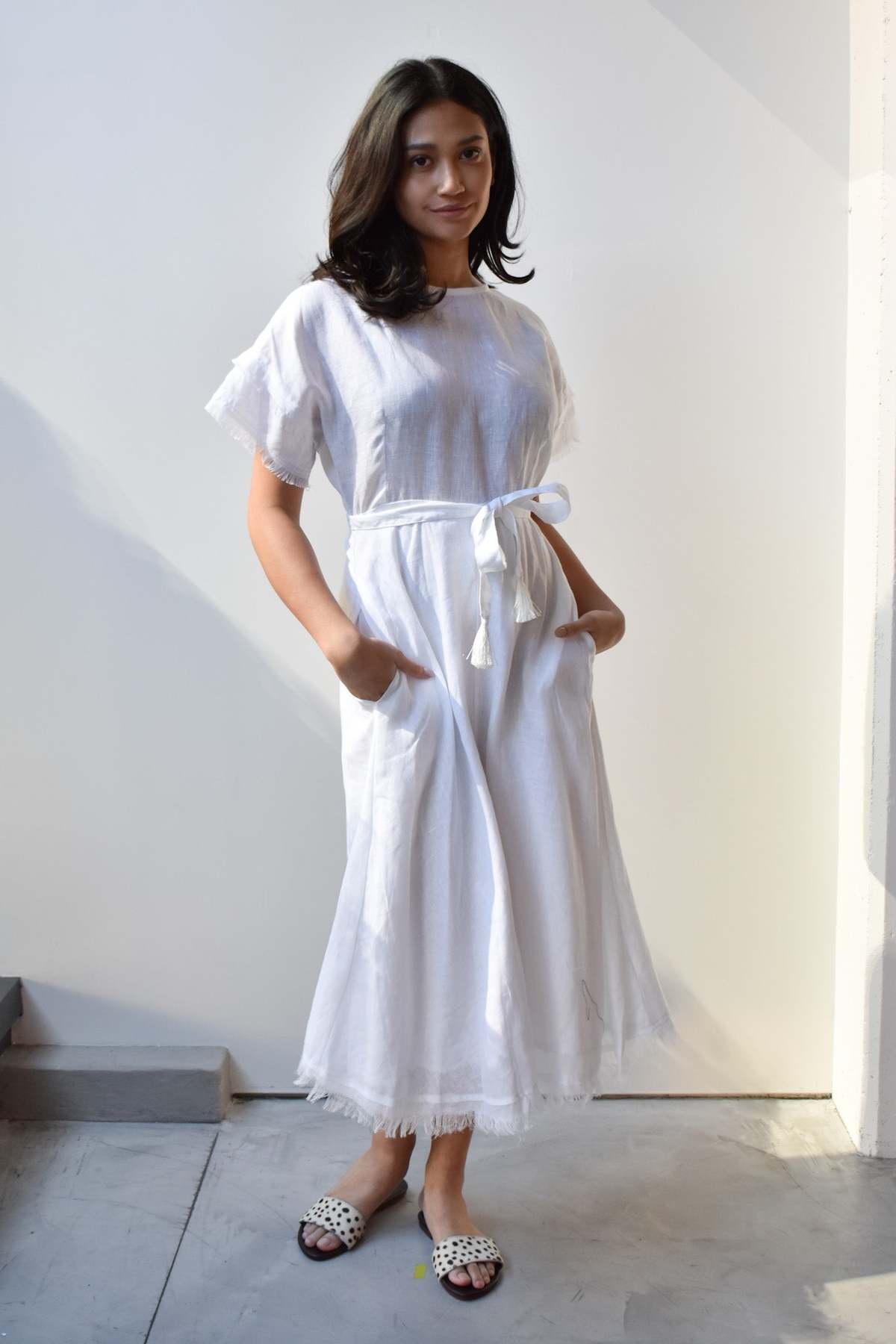 at Dawn. Linen Maxi Dolman Wrap Dress | Garmentory
