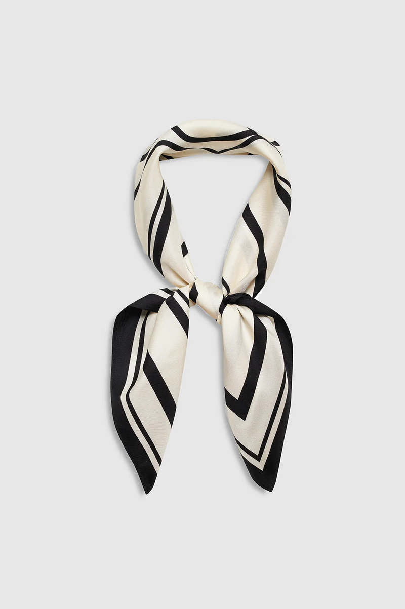 スカーフ York Monogram Scarf - ANINE BING - Silk - Printed Anine Bing York Monogram Scarf - Silk - Printed | THE LIST