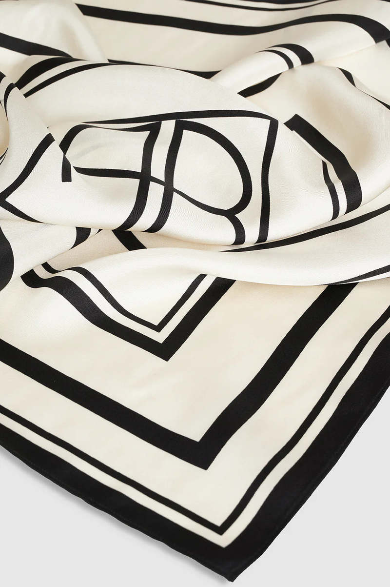 スカーフ York Monogram Scarf - ANINE BING - Silk - Printed Anine Bing York Scarf | Garmentory