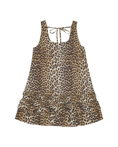 オールインワン・サロペット Ganni Leopard Printed Corset Mini Dress Ganni Printed Cotton Corset Minidress in Black | Lyst UK