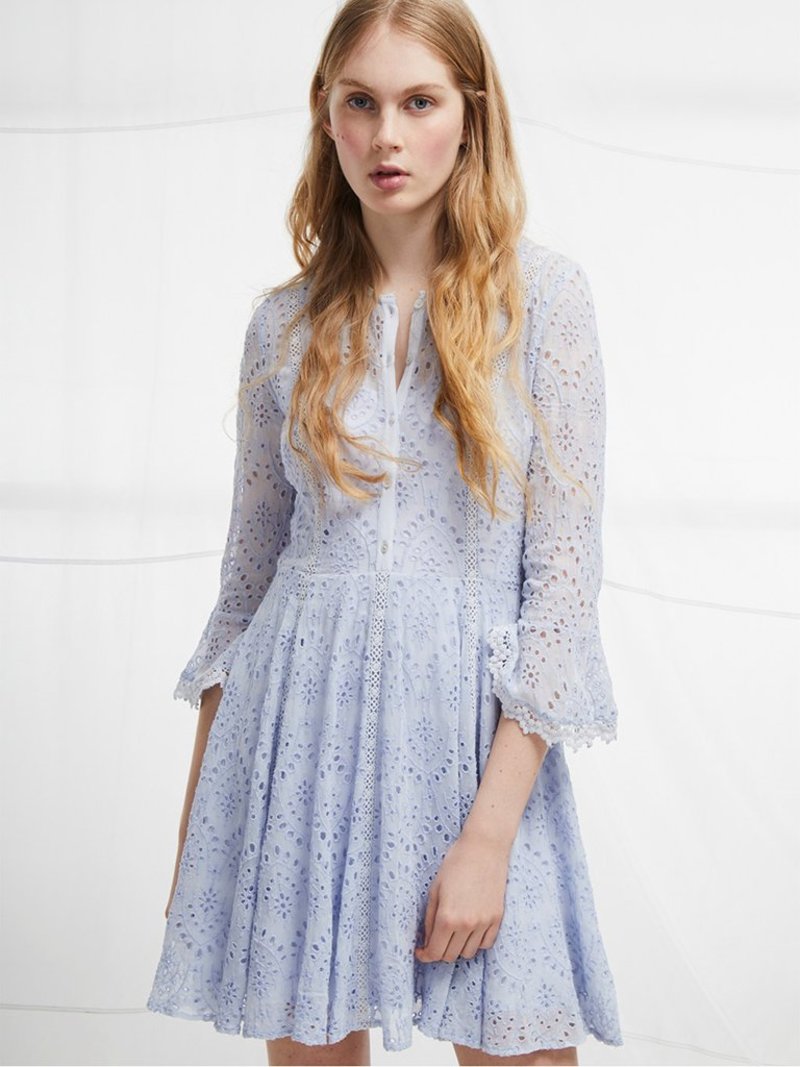french connection blue ruffle dress French Connection Cameron Dress main image 0