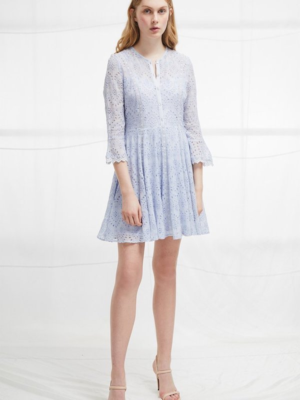 French Connection Broderie Fluted Dress | Garmentory
