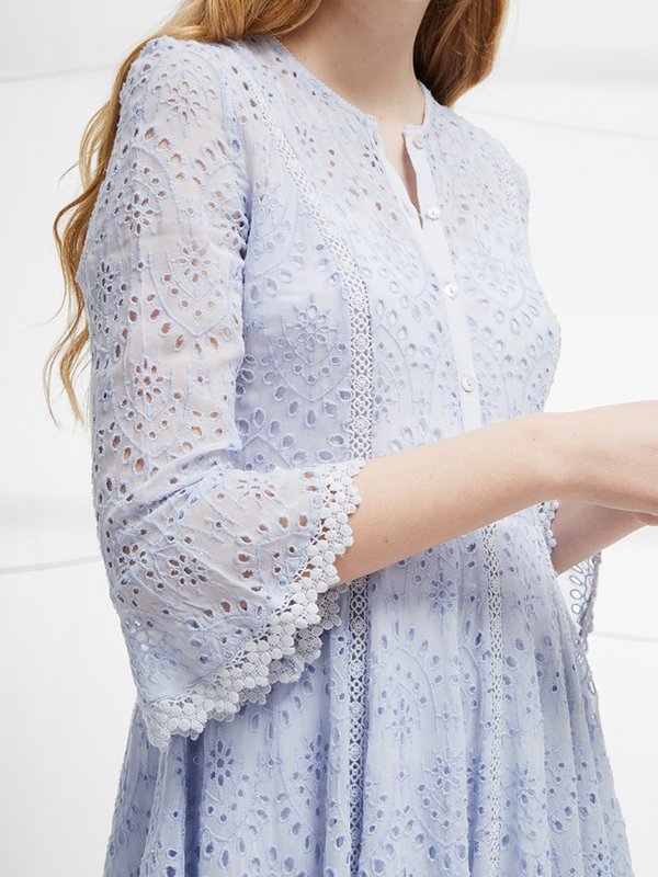 French Connection Broderie Fluted Dress | Garmentory French Connection Broderie Fluted Dress | Garmentory