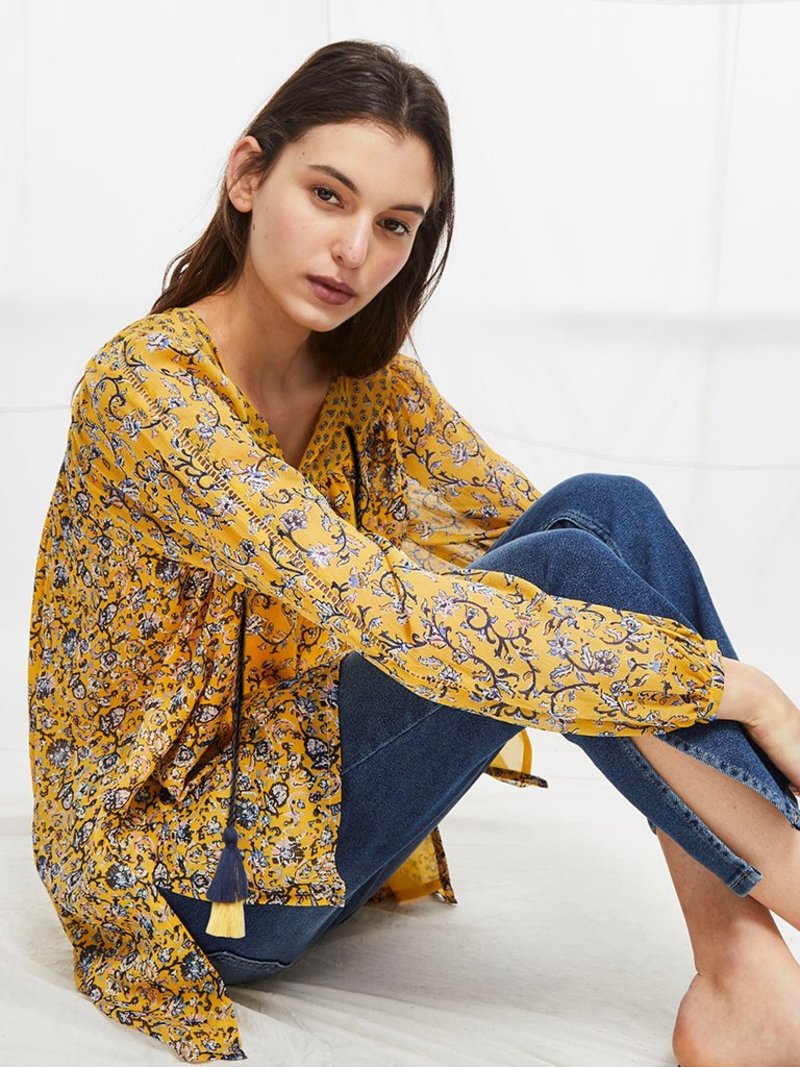 savana sheer midi folk dress from french connection FRENCH CONNECTION Savana Sheer Midi Folk Dress