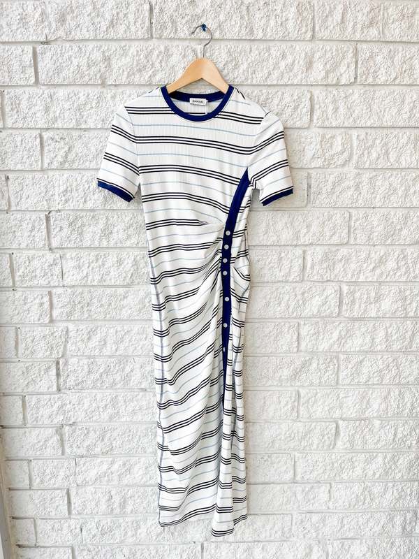 Jonathan Simkhai Shanna Midi Dress - White Multi Stripe