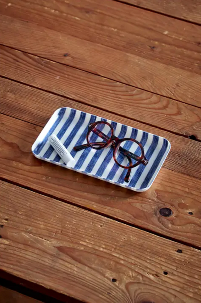 Fog Linen Work Linen Tray - Blue & White Stripe Fog Linen Work Linen Tray - Blue & White Stripe