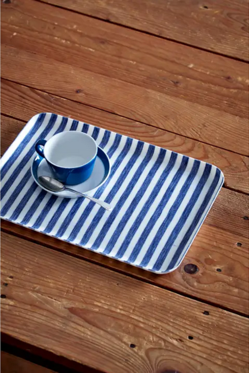 Fog Linen Work Linen Tray - Blue & White Stripe Fog Linen Work Linen Tray - Blue & White Stripe