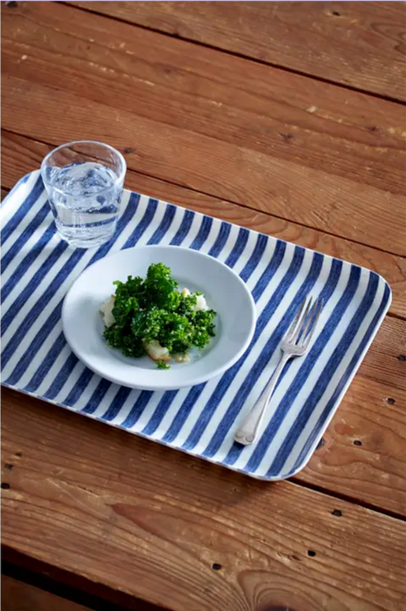 Fog Linen Work Linen Tray - Blue & White Stripe Fog Linen Work Linen Tray - Blue & White Stripe