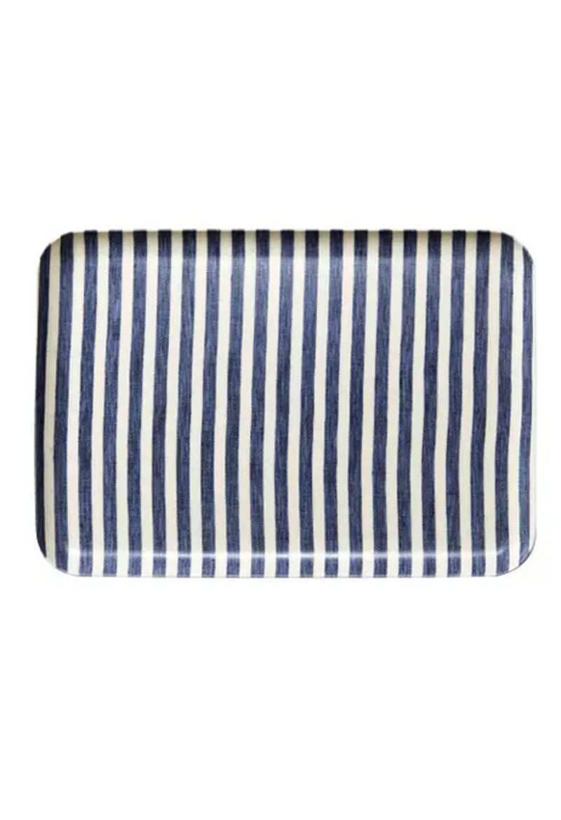 Fog Linen Work Linen Tray - Blue & White Stripe Fog Linen Work Linen Tray - Blue & White Stripe