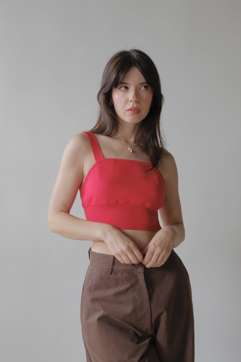 Diarte Cruz Top - Cherry Red