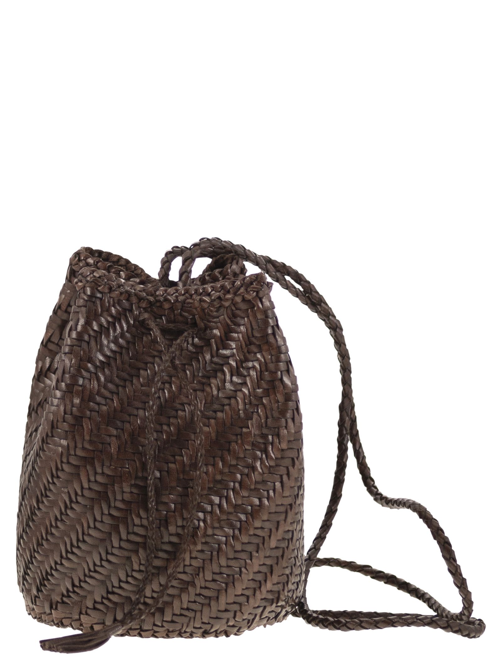Dragon Diffusion Pompom Double Jump Bucket Bag - Dark Brown 