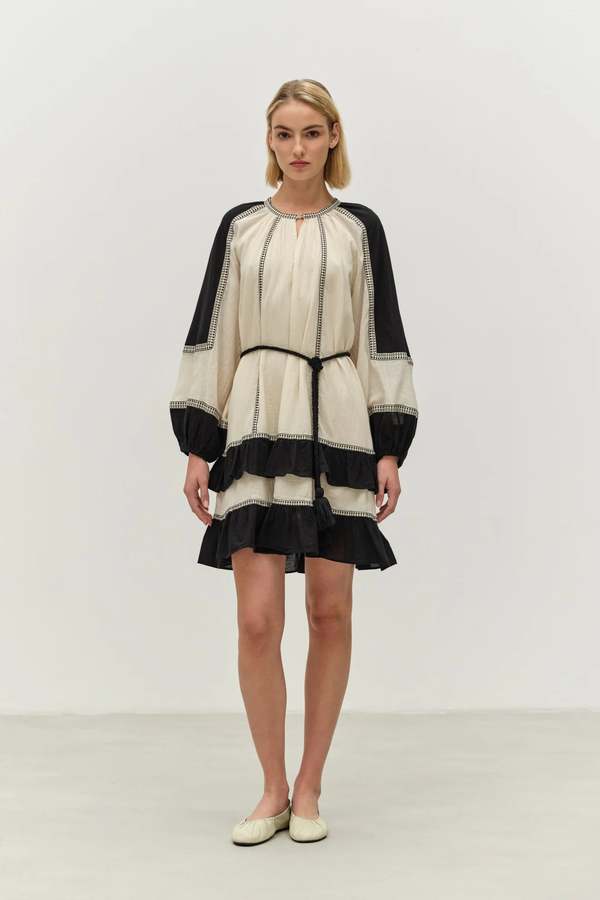 Devotion Twins Emphasis Dress - Black/Ecru