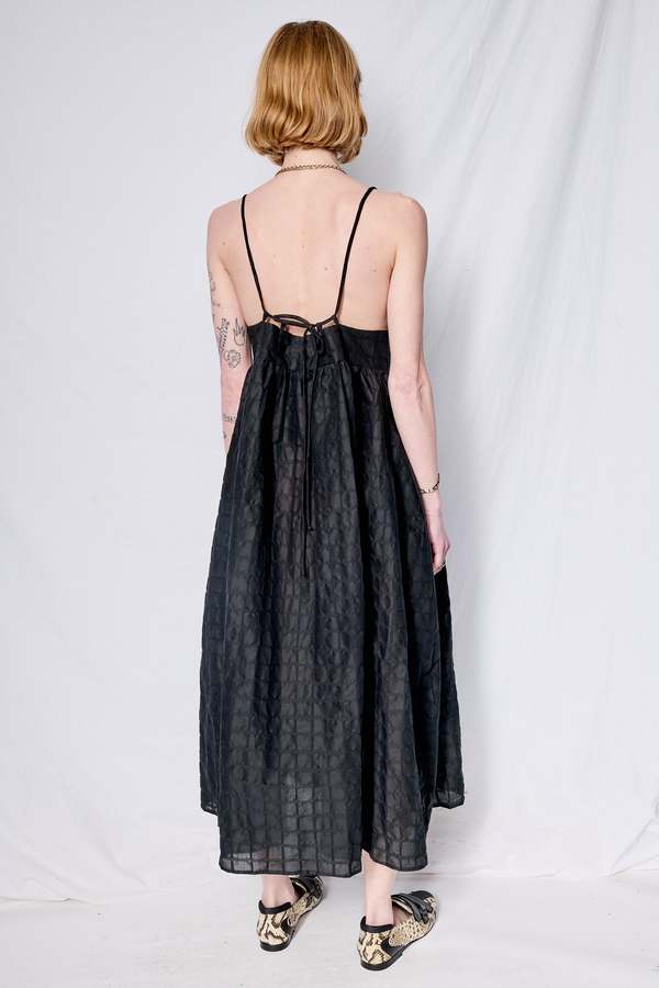 Black Crane Ripple Finish Strap Dress Black Crane Ripple Finish Strap Dress