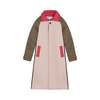 London Atelier Byproduct Patchwork Color Block Quilt Long Jacket - Beige/Khaki - Thumbnail 1