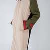London Atelier Byproduct Patchwork Color Block Quilt Long Jacket - Beige/Khaki - Thumbnail 5