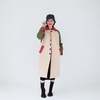 London Atelier Byproduct Patchwork Color Block Quilt Long Jacket - Beige/Khaki - Thumbnail 7
