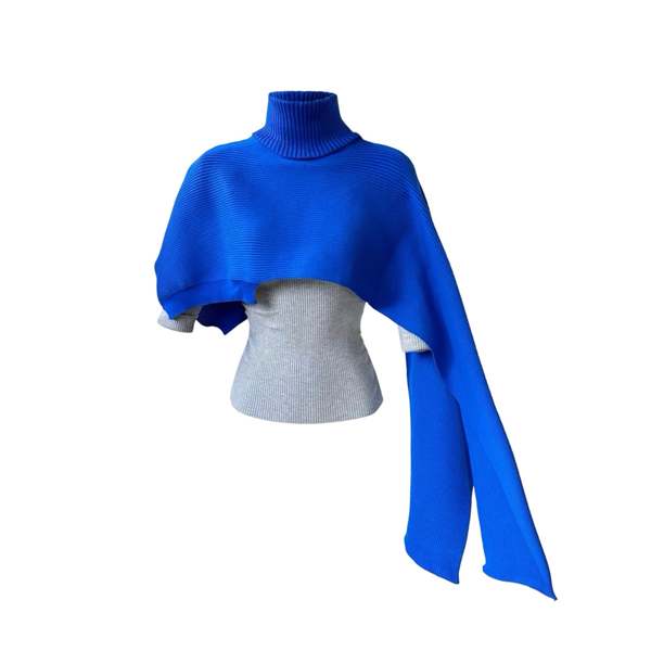 London Atelier Byproduct Blue and Grey Two Piece Knit Set | Garmentory