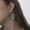 London Atelier Byproduct Minimalist Asymmetric Hoop Earrings - Silver - Thumbnail 2