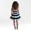 London Atelier Byproduct Wide Stripes Smocked Mini Strapless Dress - Thumbnail 3