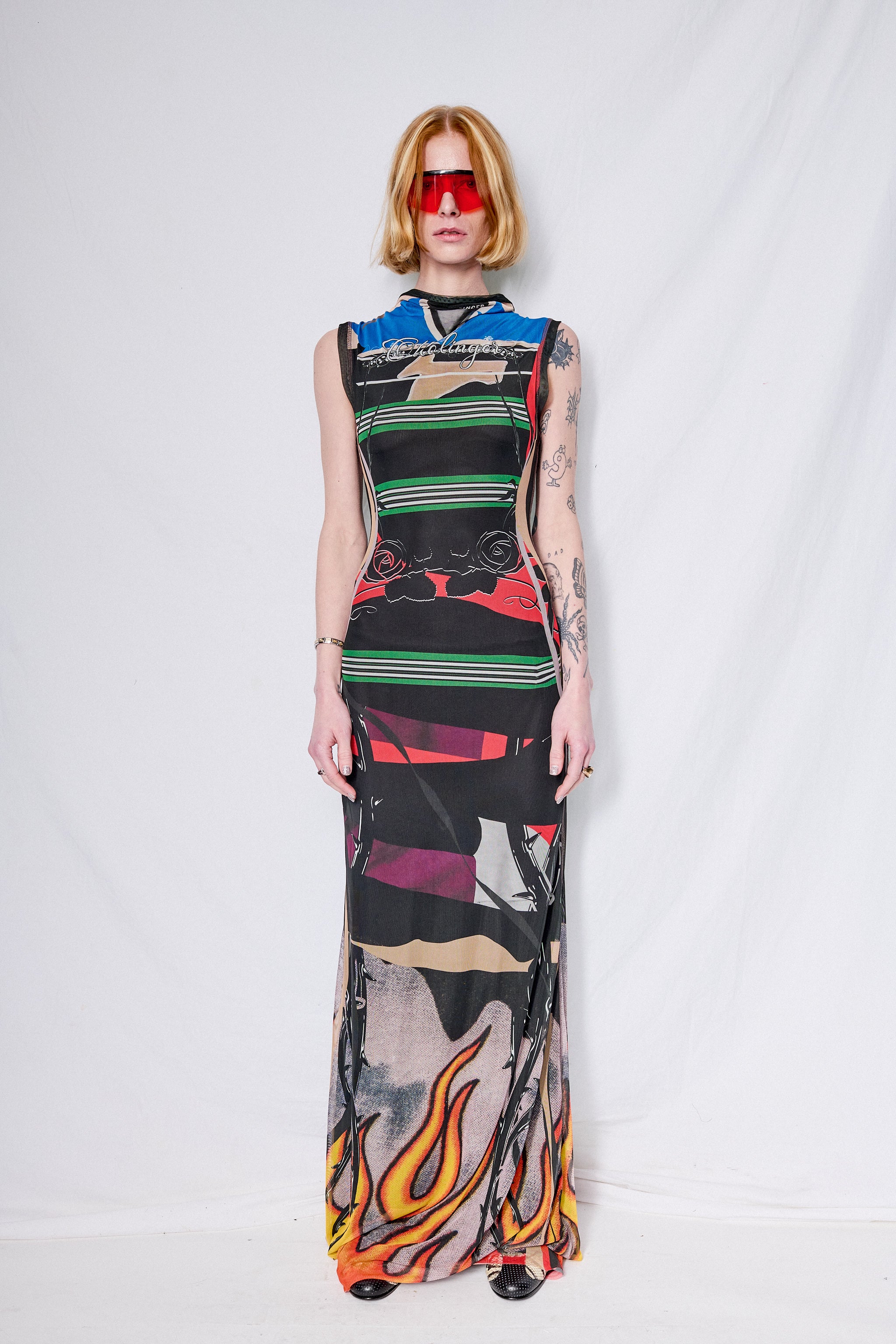 ottolinger multicolor mesh maxi dress Mesh Maxi Dress