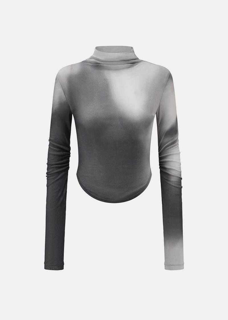 Long Sleeve Turtle Neck T Shirt Silver Grey H&M Tops Silver Long
