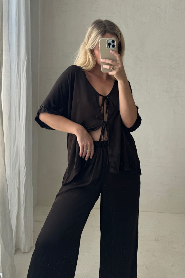 BAHHGOOSE Wov Tie Top