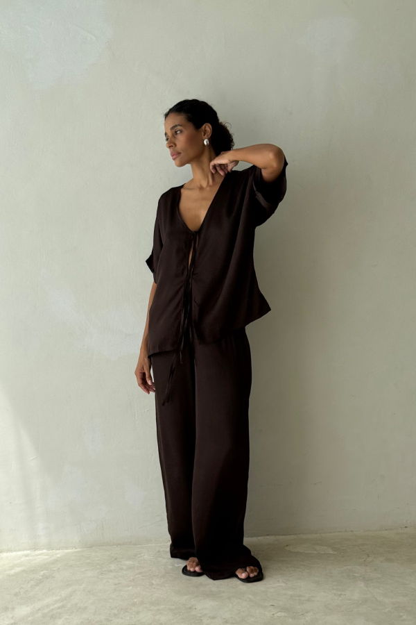 BAHHGOOSE Wov Tie Top