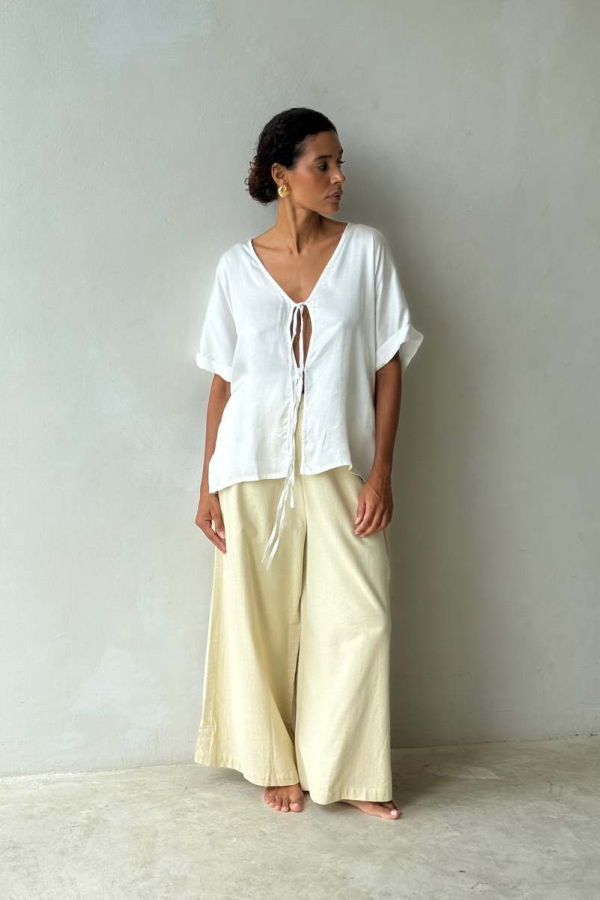 BAHHGOOSE Wov Tie Top