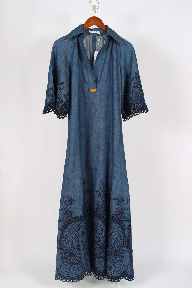 ワンピース ZIMMERMANN COCO EMBROIDERED DENIM DRESS Coco Embroidered Denim Dress Railway Blue Online | Zimmermann