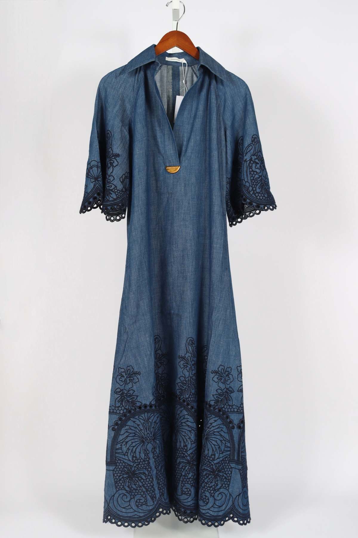 Zimmermann Coco Embroidered Denim Dress | Garmentory