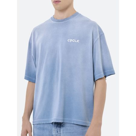 Tシャツ・カットソー CYCLE OVER PRINTED T-SHIRT WHITE DISTRESSED WASH (54899) CYCLE Over Printed T-Shirt White Distressed Wash - 01 BIANCO