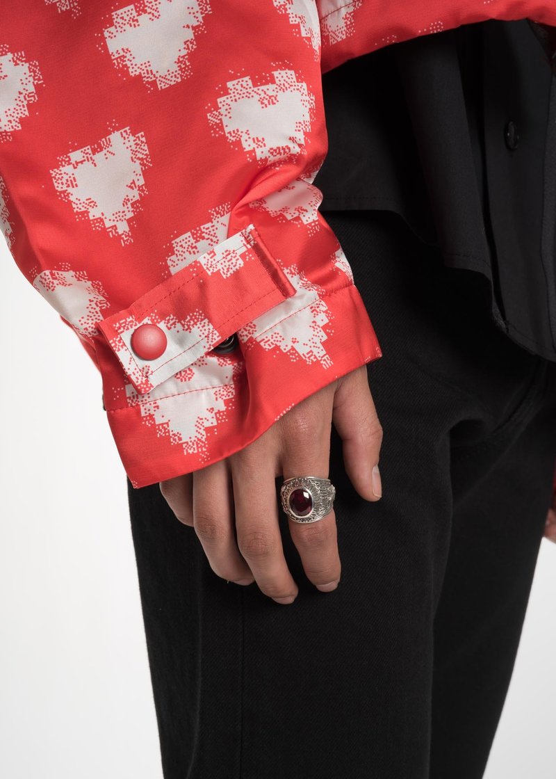 アクセサリー AMBUSH CLASS RING SILVER RED Ambush Class Ring - Silver and Red | Garmentory