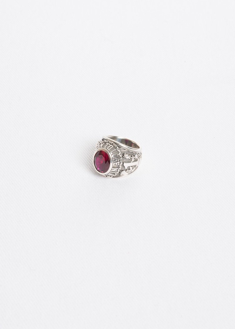 アクセサリー AMBUSH CLASS RING SILVER RED AMBUSH CLASS RING SILVER RED