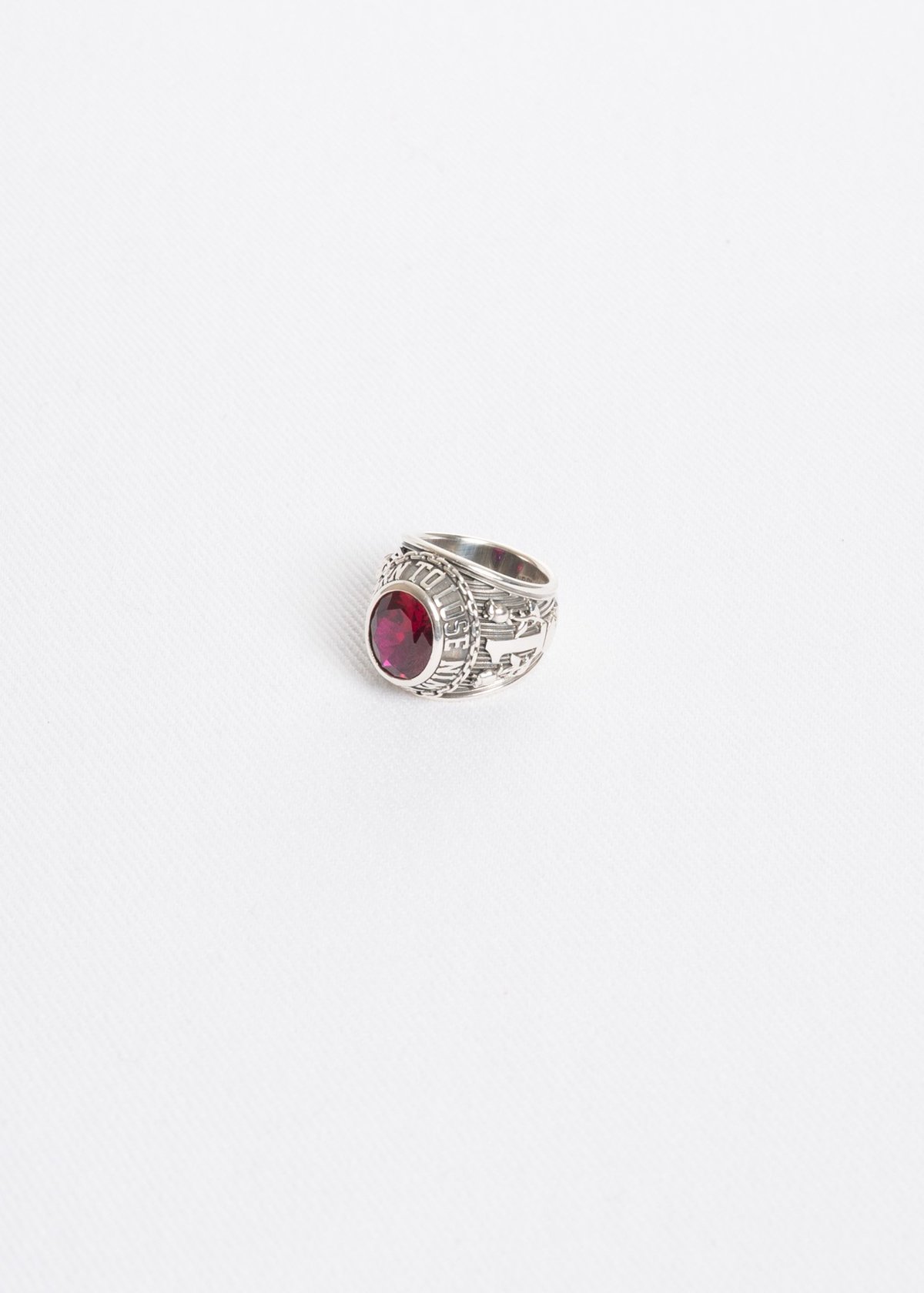 アクセサリー AMBUSH CLASS RING SILVER RED Ambush Class Ring - Silver and Red | Garmentory