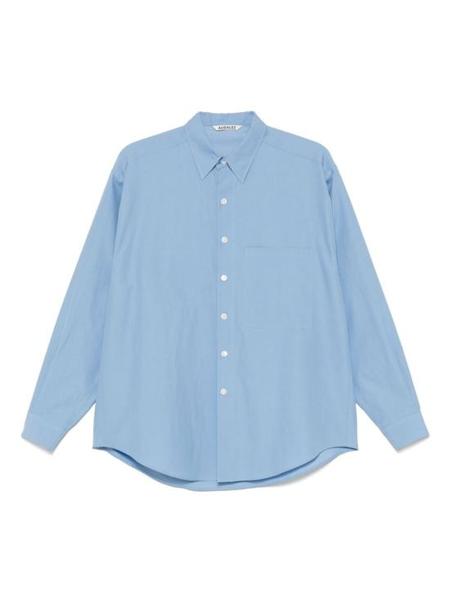 トップス AURALEE 18AW FINX SHUTTLE OX BD SHIRT Auralee Washed Finx Twill Big Shirt - Blue | Garmentory