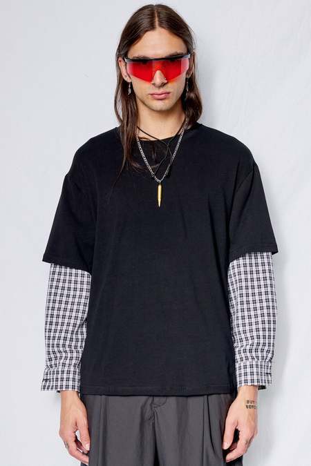Sefr SS21 Black Suneham Shirt 黒シャツ(襟あり)