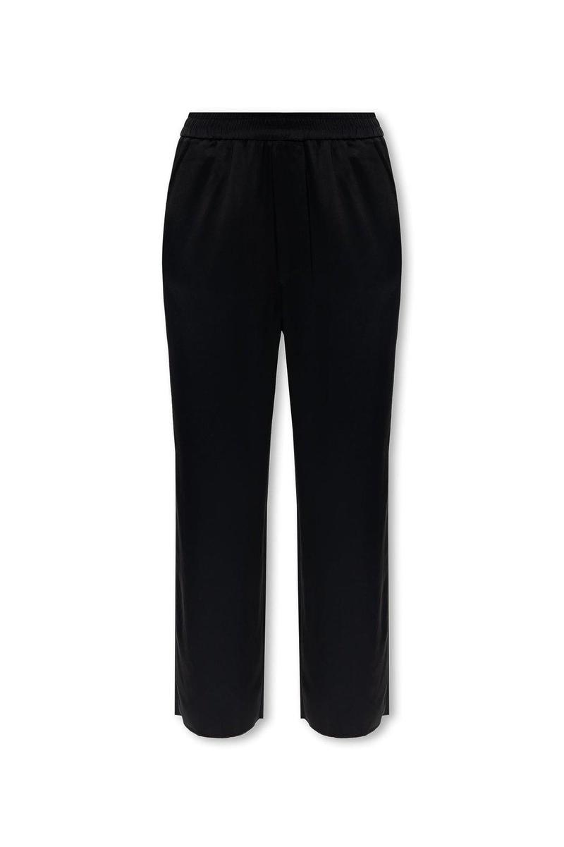 Nanushka Elasticated-Waist Straight Leg Cropped Trousers - Black