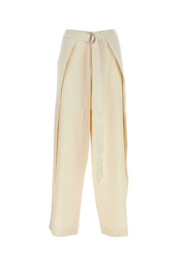 Ami Alexandre Mattiussi Viscose Blend Wide-Leg Pant - Ivory