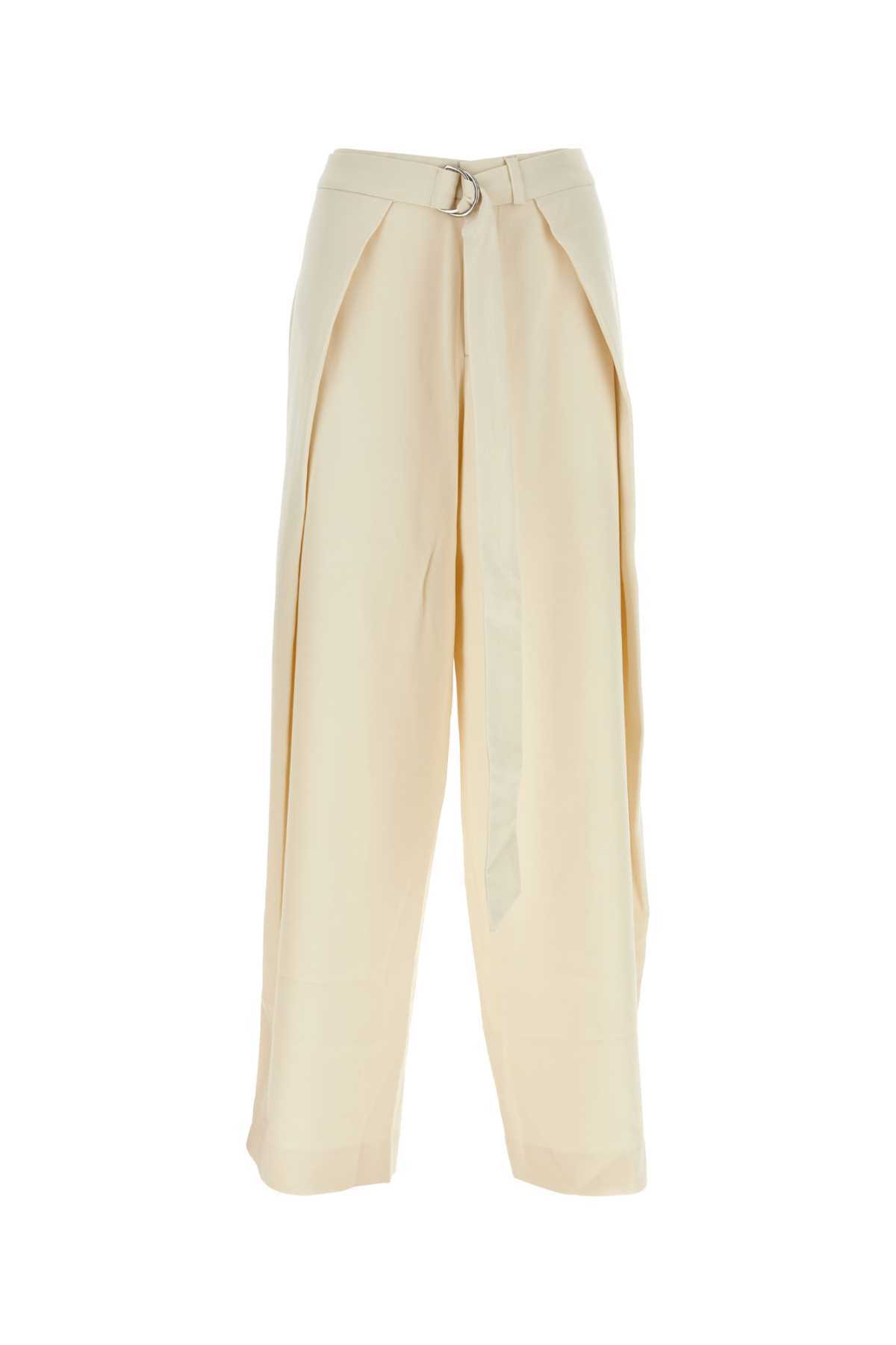 Ami Alexandre Mattiussi Viscose Blend Wide-Leg Pant - Ivory - Image 1 of 2