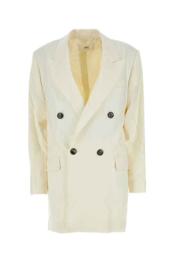 Ami Alexandre Mattiussi Ivory Wool Oversize Blazer - Ivory