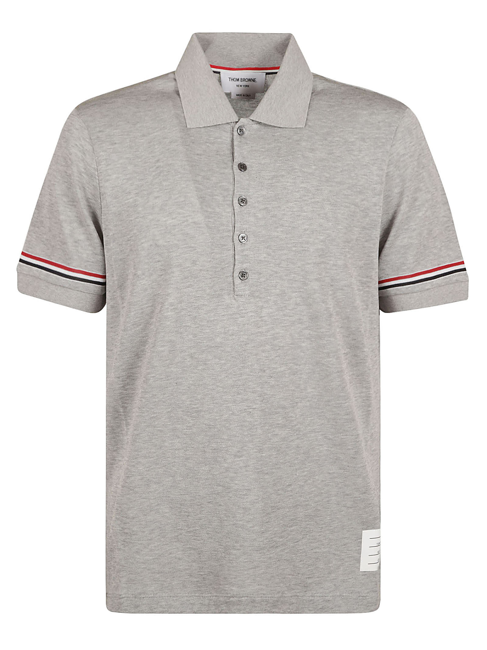 Tシャツ・カットソー THOM BROWNE SS24 'RWB' polo shirt (MJP193AJ0129 100) RWB Stripe cotton polo shirt in white - Thom Browne | Mytheresa