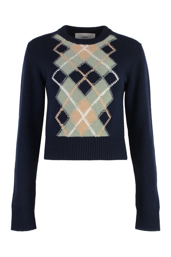 AMI ALEXANDRE MATTIUSSI Marine Cable Knit Wool Sweater Mens M ami 