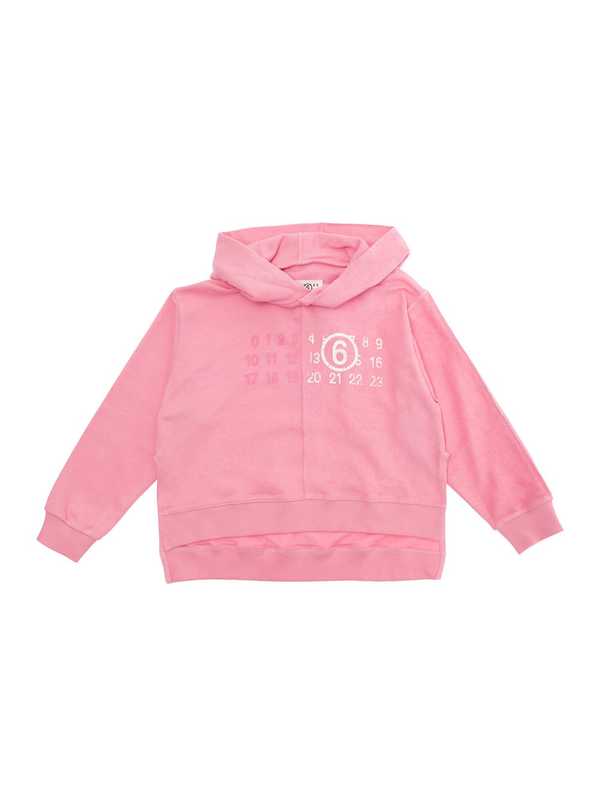 MM6 Maison Margiela Hooded Sweatshirt With Logo Print - Pink